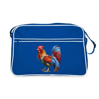 Hahn - Retro Tasche - Blau/Weiß - Vorne