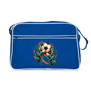 Vivid Soccer-Torwart-Rettungs-Grafik - Retro Tasche - Blau/Weiß - Vorne