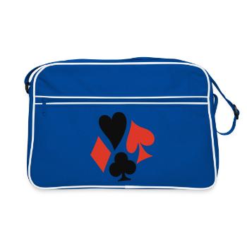 poker signs - Retro Tasche - Blau/Weiß - Vorne