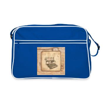 Art vintage pour les auteurs et les écrivains - Sac Retro - bleu/blanc - Devant