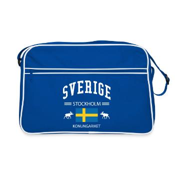 Suède - Sac Retro - bleu/blanc - Devant