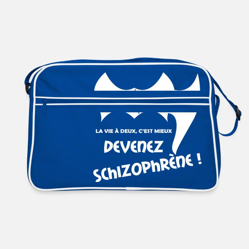 La vie à deux c'est mieux ! - Sac Retro - bleu/blanc