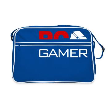 PC Gamer Computer Gaming Gift Gift Idea - Retro Bag - blue/white - Front