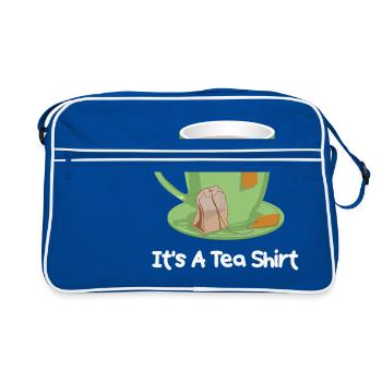 Tee Zeit It's A Tea Shirt - Retro Tasche - Blau/Weiß - Vorne