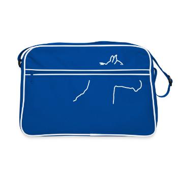 Pferdekopf - Retro Tasche - Blau/Weiß - Vorne