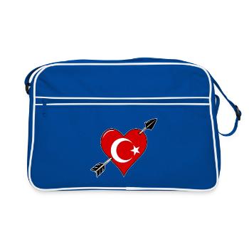 Türkiye drapeau coeur amoureux - Sac Retro - bleu/blanc - Devant