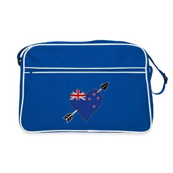 Drapeau néo-zélandais coeur amoureux - Sac Retro - bleu/blanc - Devant