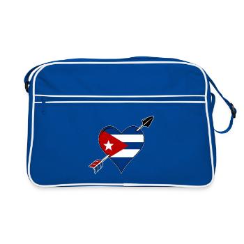 Cuba drapeau coeur amoureux - Sac Retro - bleu/blanc - Devant