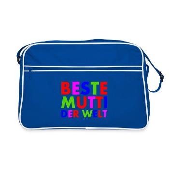 Beste mutti der welt - Retro Tasche - Blau/Weiß - Vorne