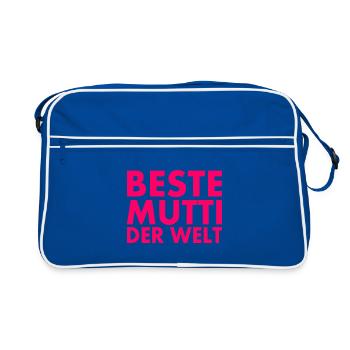 Beste mutti der welt - Retro Tasche - Blau/Weiß - Vorne
