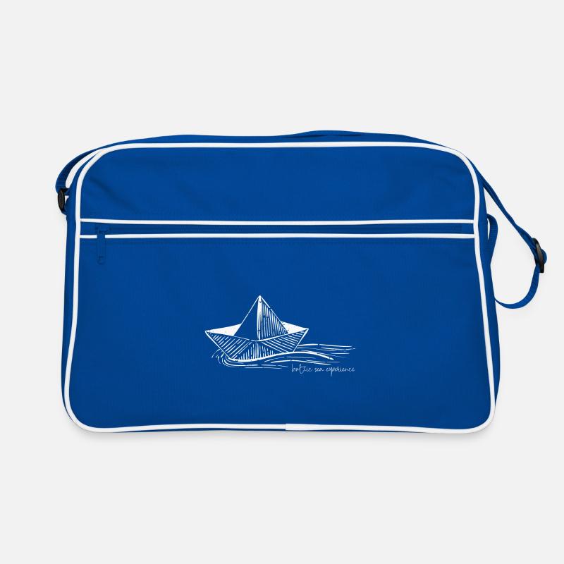 schwimmendes Papierboot baltic sea experience - Retro Tasche - Blau/Weiß