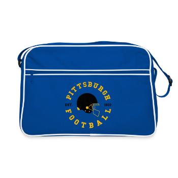 Logo de la ronde de football de Pittsburgh Jaune noir - Sac Retro - bleu/blanc - Devant