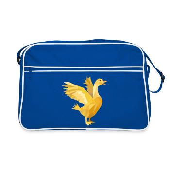 A golden goose as a rich symbol - Retro Bag - blue/white - Front