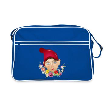 The Kasper or Kasperle as doll portrait - Retro Bag - blue/white - Front