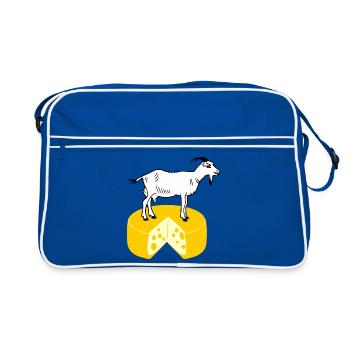 Blanc de chèvre sur fromage - Sac Retro - bleu/blanc - Devant