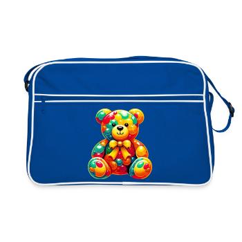 Bear - Retro Bag - blue/white - Front