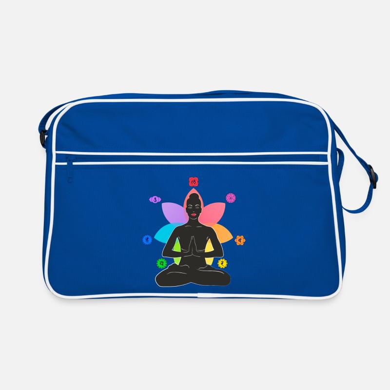 7 Chakren - Retro Tasche - Blau/Weiß