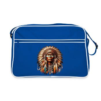 Amérindien Peau rouge d’Amérique - Sac Retro - bleu/blanc - Devant