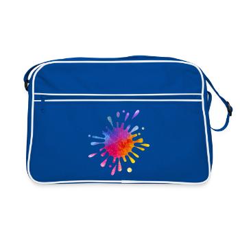 Colorful Splash of Color - Gradient Watercolor - Retro Bag - blue/white - Front