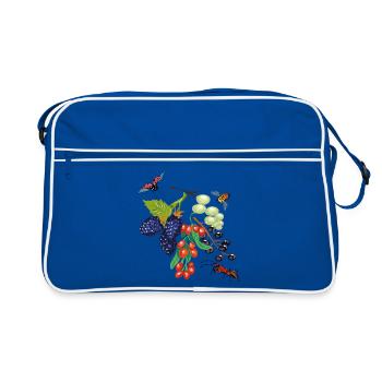 Fruit with insects - Retro Bag - blue/white - Front