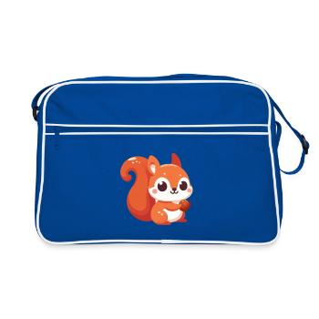 Chibi Squirrel Kawaii - Retro Bag - blue/white - Front