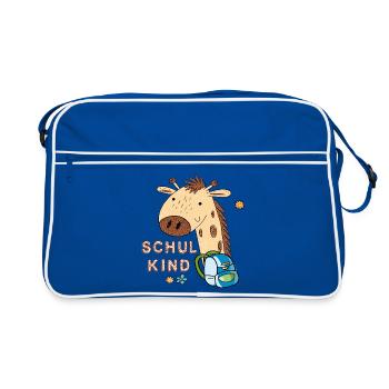Conception de retour à l’école girafe mignonne - Sac Retro - bleu/blanc - Devant
