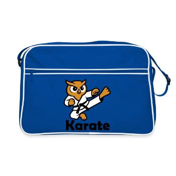 Hibou de karaté - Sac Retro - bleu/blanc - Devant