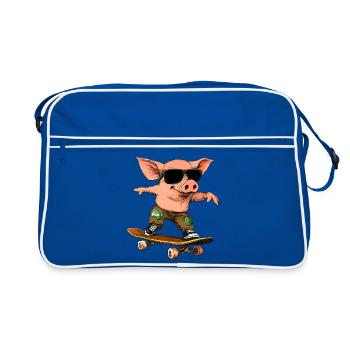 Porcinet skateur - Sac Retro - bleu/blanc - Devant
