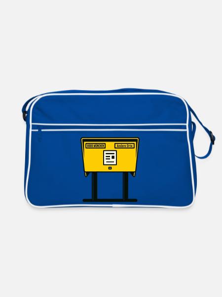 Boîte aux lettres jaune Munich - Sac Retro - bleu/blanc - Devant