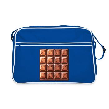 Pixel Chocolate Square Pattern - Retro Bag - blue/white - Front