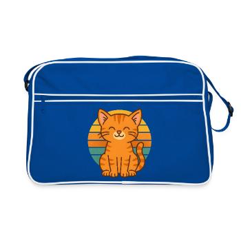 Retro Cat Vibes - Retro Bag - blue/white - Front