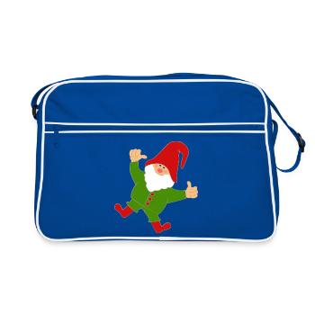 Dancing Gnome - Retro Bag - blue/white - Front