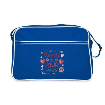 Hearts on Four Paws - Retro Bag - blue/white - Front