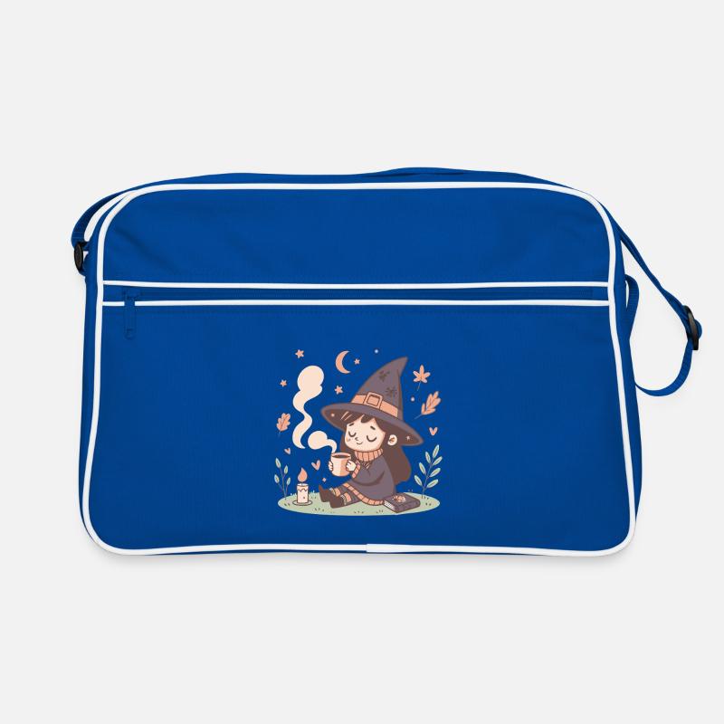 Cozy witch and steaming cup Retro Bag