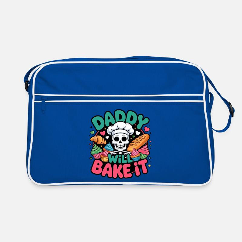 Daddy Will Bake It Skelettkoch Retro Tasche