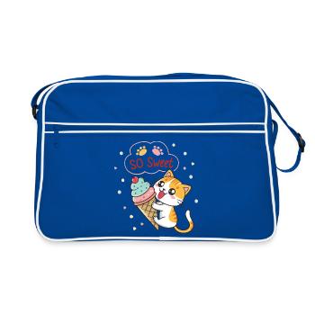 Chat gourmand avec glace pastel - Retro Bag - blue/white - Front