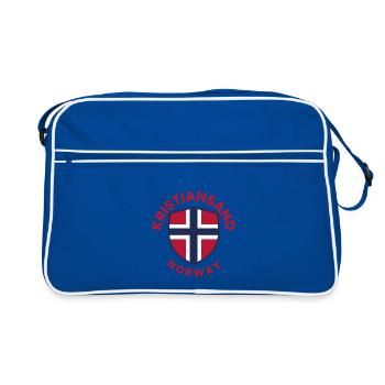 Emblème du bouclier de Norvège de Kristiansand - Sac Retro - bleu/blanc - Devant