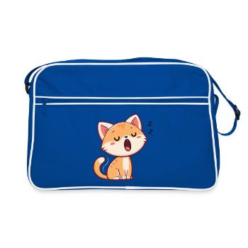 Chaton endormi pastel - Sac Retro - bleu/blanc - Devant