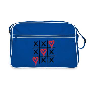Cœurs de graffiti – Art de rue d’amour dégoulinant - Sac Retro - bleu/blanc - Devant