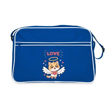 Chat Angélique Coeur et Ailes - Sac Retro - bleu/blanc - Devant