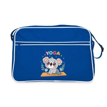 Pastel Koala Yoga on Mat - Retro Bag - blue/white - Front