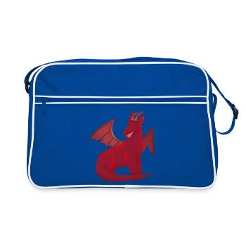 Nocturnal Red Dragon - Retro Bag - blue/white - Front