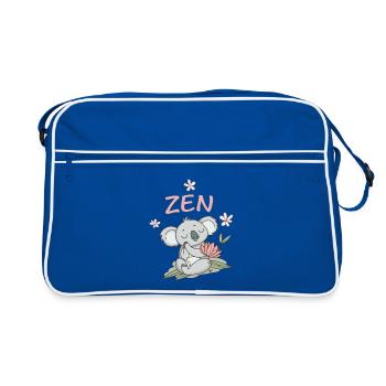 Koala Zen: méditation lotus pastel - Sac Retro - bleu/blanc - Devant