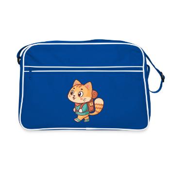 Chat aventurier en randonnée - Sac Retro - bleu/blanc - Devant