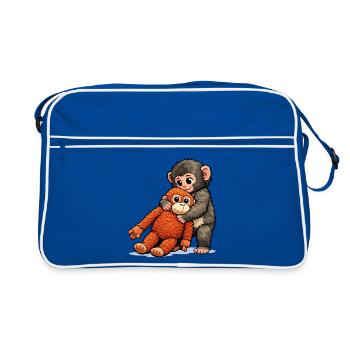 Bébé Singe Coup de Poing - Sac Retro - bleu/blanc - Devant