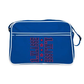 Grade 1 - First Grade School Enrollment School Child 2026 - Retro Bag - blue/white - Front