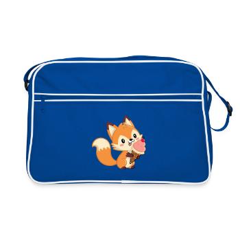 Renard gourmand à glace pastel - Retro Bag - blue/white - Front