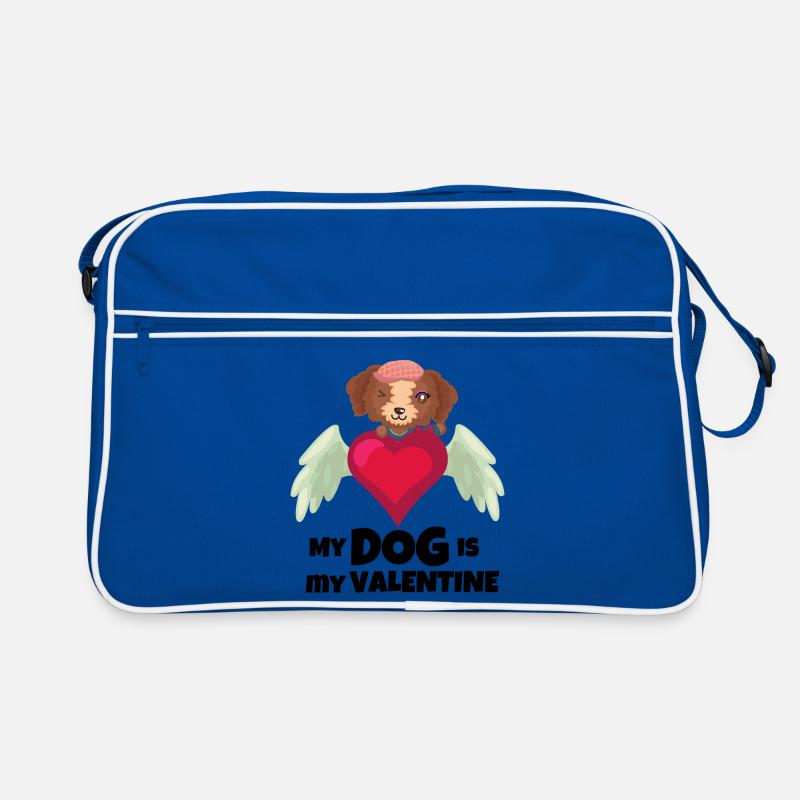 Engelshund mit Herz Retro Tasche