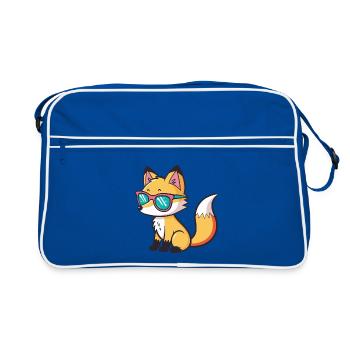 Renard Cartoon Lunettes Soleil - Sac Retro - bleu/blanc - Devant