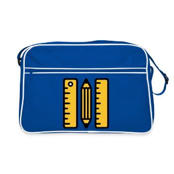 Pen Rulers Drawing Architecture - Retro Bag - blue/white - Front